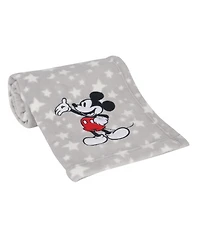 Lambs & Ivy Disney Baby Mickey Mouse Stars Gray Soft Fleece Baby Blanket