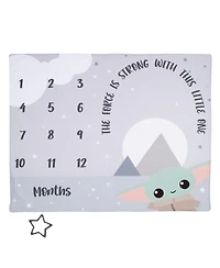 Lambs & Ivy Star Wars The Child/Grogu/Baby Yoda Fleece Milestone Blanket w/ Star