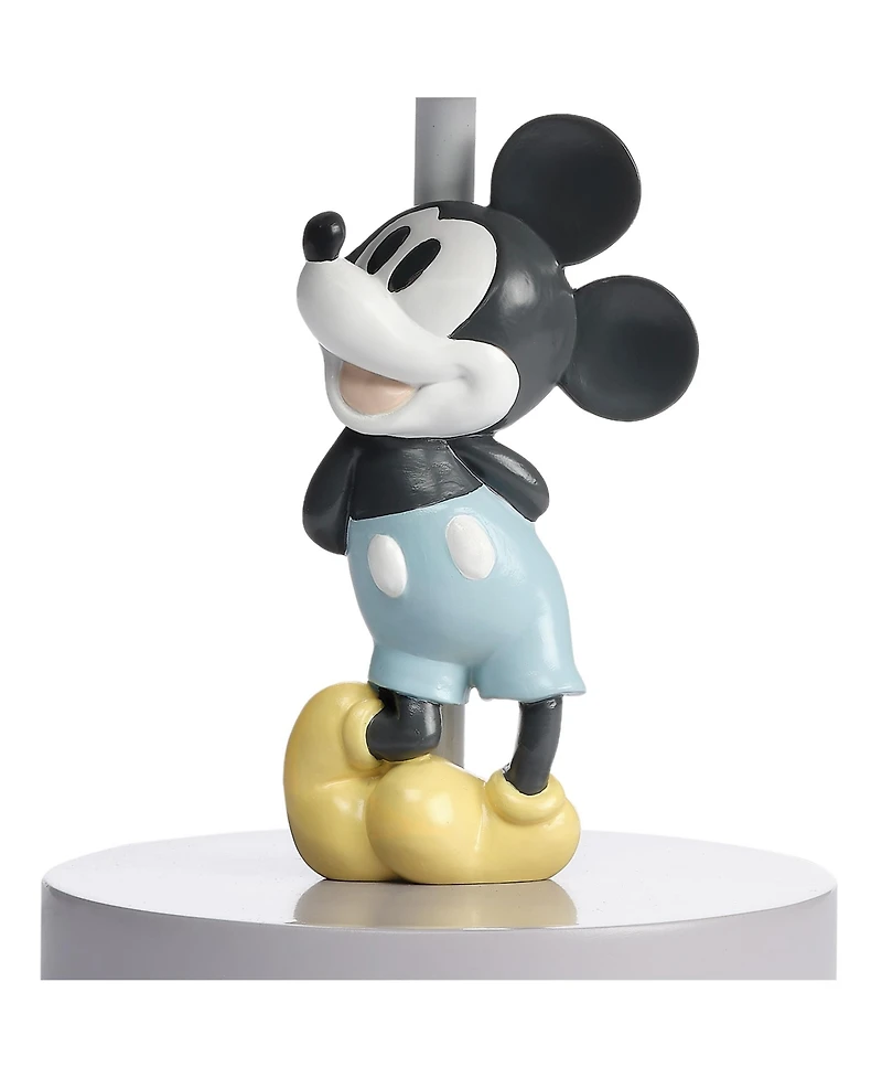 Lambs & Ivy Disney Baby Moonlight Mickey Mouse Lamp with Shade & Bulb - Gray