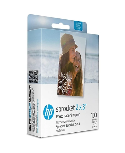 Hp Sprocket 2x3” Premium Zink Sticky Back Photo Paper - 100 Sheets