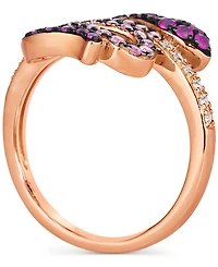 Le Vian Strawberry Ombre (5/8 ct. t.w.) & White Sapphire (1/10 ct. t.w.) Snake Ring in 14k Rose Gold