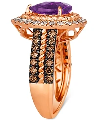 Le Vian Grape Amethyst (1-5/8 ct. t.w.), Chocolate Diamonds (1/2 ct. t.w.) & Nude Diamonds (1/2 ct. t.w.) Pear-Shape Ring in 14k Rose Gold