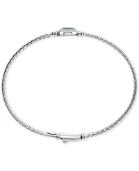 Garnet & White Topaz (1/5 ct. t.w.) Woven Bangle Bracelet in 14k Gold-Plated Sterling Silver (Also in Citrine, Swiss Blue Topaz, Morganite, Amethyst,