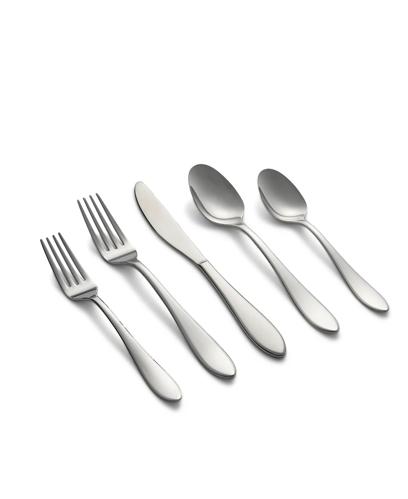 Cambridge Silversmiths Delia Mirror 20 Piece Stainless Steel Flatware Set, Service for 4