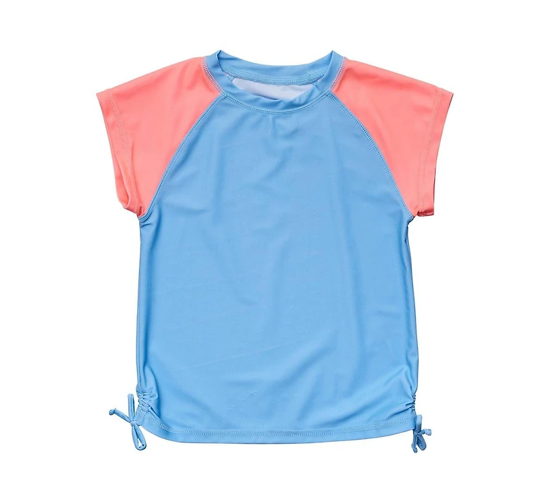 Toddler, Child Girls Cornflower Peach Sleeve Ss Rash Top