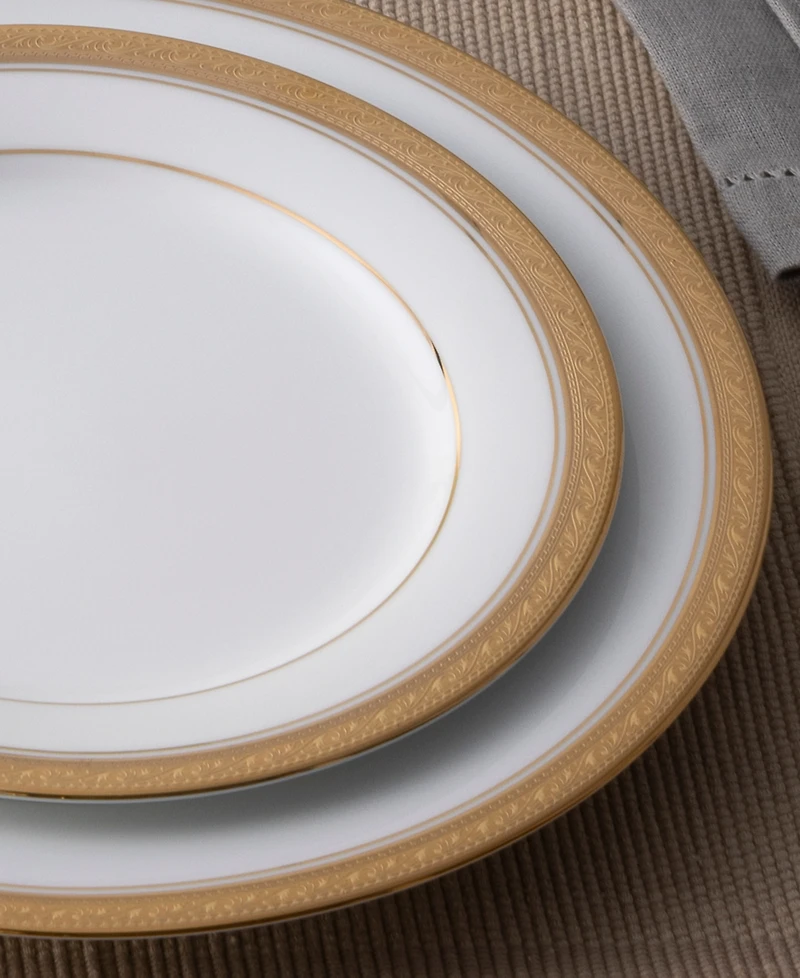 Noritake Crestwood Gold Set of 4 Dinner Plates, Service For 4