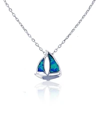 Macy's Created Opal Ship Necklace in Sterling Silver