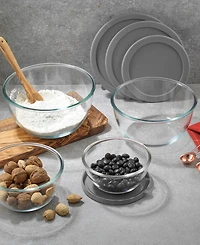 JoyJolt Joyful 4 Piece Glass Mixing Bowls with Lids Set
