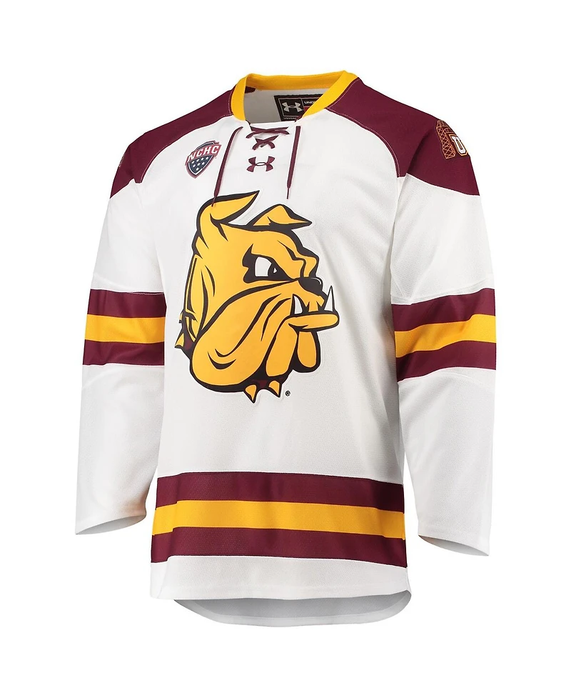 Men's Under Armour White Minnesota Duluth Bulldogs Replica Hockey Jersey