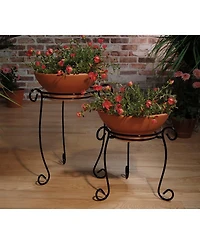 Plastec Simply Perfect Metal Plant Stand, Black 13in H