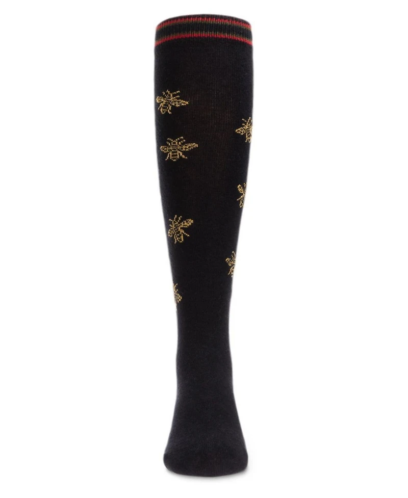 MeMoi Big Girls Striped Bee Cotton Blend Knee High Socks