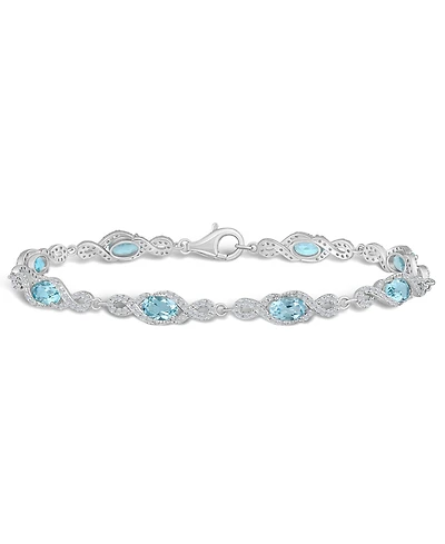 Macy's Sky Blue Topaz and White Topaz Bracelet (4-1/2 ct. t.w and 2 ct. t.w) in Sterling Silver