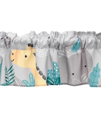 Bedtime Originals Mighty Jungle Gray Elephant/Giraffe Window Valance