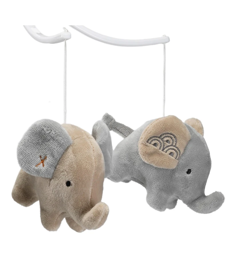 Bedtime Originals Elephant Love Musical Baby Crib Mobile Soother Toy - Gray