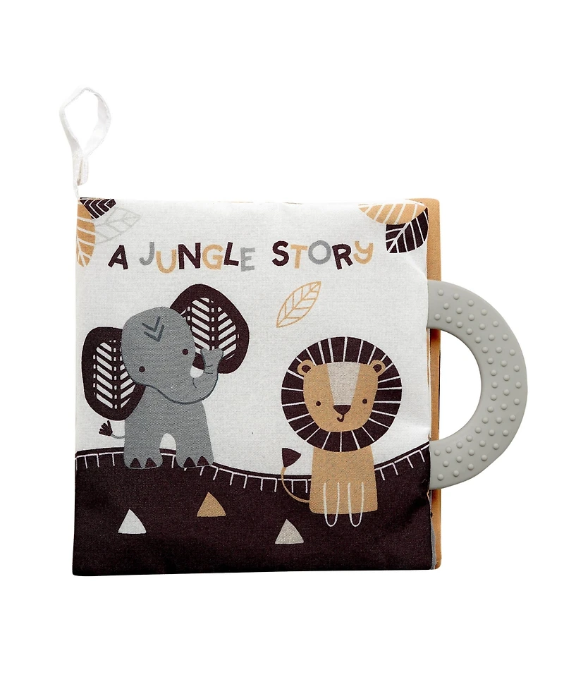 Lambs & Ivy Jungle Story Developmental Soft Book & Lion Plush Toy Gift Set