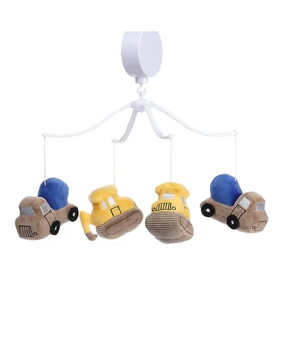 Bedtime Originals Construction Zone Musical Baby Crib Mobile Soother Toy- Trucks