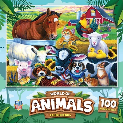 Masterpieces World of Animals - Farm Friends 100 Piece Jigsaw Puzzle