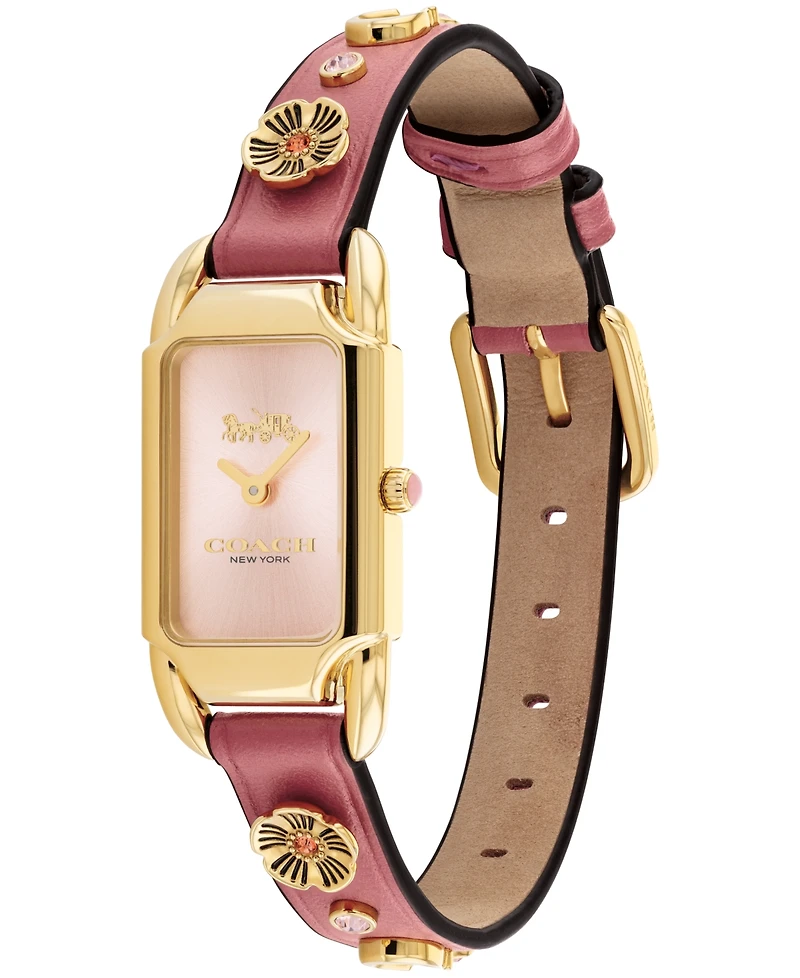 Coach Women's Cadie Quartz Blush Leather Strap Watch 17.5mm x 28.5mm