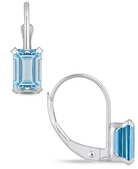 Macy's Aquamarine (1-1/10 Ct. T.w.) Leverback Earrings 10K Yellow Gold or White