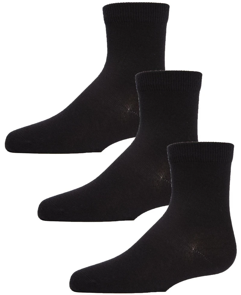 MeMoi Girls 3 Pairs Unisex Cotton Blend Quarter Socks