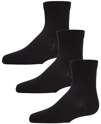 MeMoi Girls 3 Pairs Unisex Cotton Blend Quarter Socks