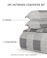 ienjoy Home Ultra Soft Gingham 3-Pc. Comforter Set