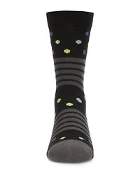 MeMoi Boys Stripe Dot Combo Cotton Blend Crew Socks