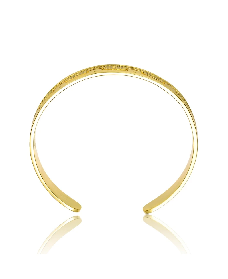 Ra Gold Plated with Cubic Zirconias Cuff Bracelet