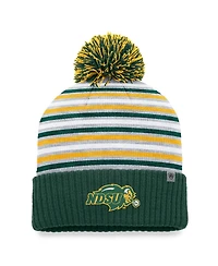Men's Top of the World Green Ndsu Bison Dash Cuffed Knit Hat with Pom