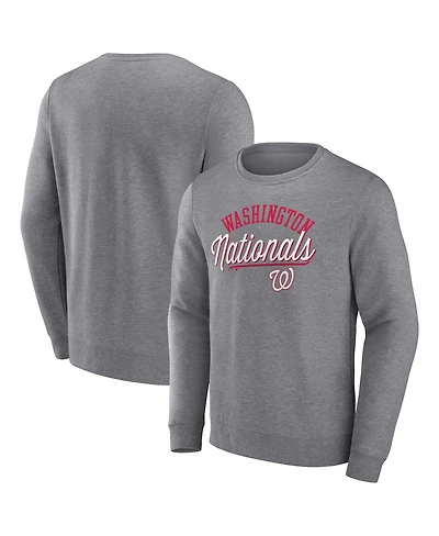 Men's Fanatics Heather Gray Washington Nationals Simplicity Pullover Sweatshirt