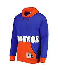 Men's Mitchell & Ness Royal Denver Broncos Big Face 5.0 Pullover Hoodie