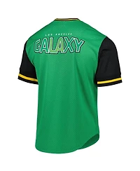 Men's Mitchell & Ness Green La Galaxy Mesh V-Neck T-shirt