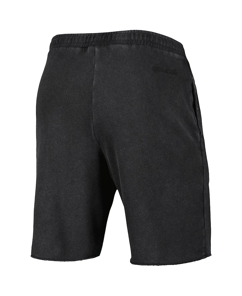 Men's Mitchell & Ness Black Golden State Warriors French Terry Tonal Fleece Shorts
