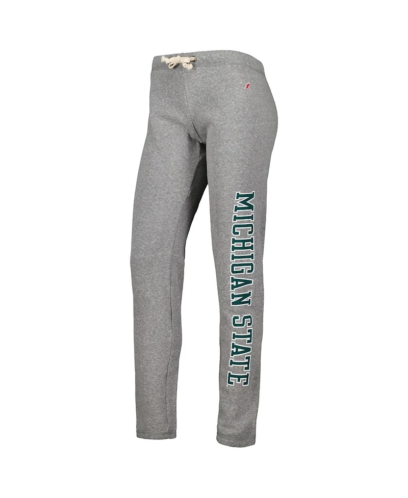 Women's League Collegiate Wear Heather Gray Michigan State Spartans Victory Springs Tri-Blend Jogger Pants