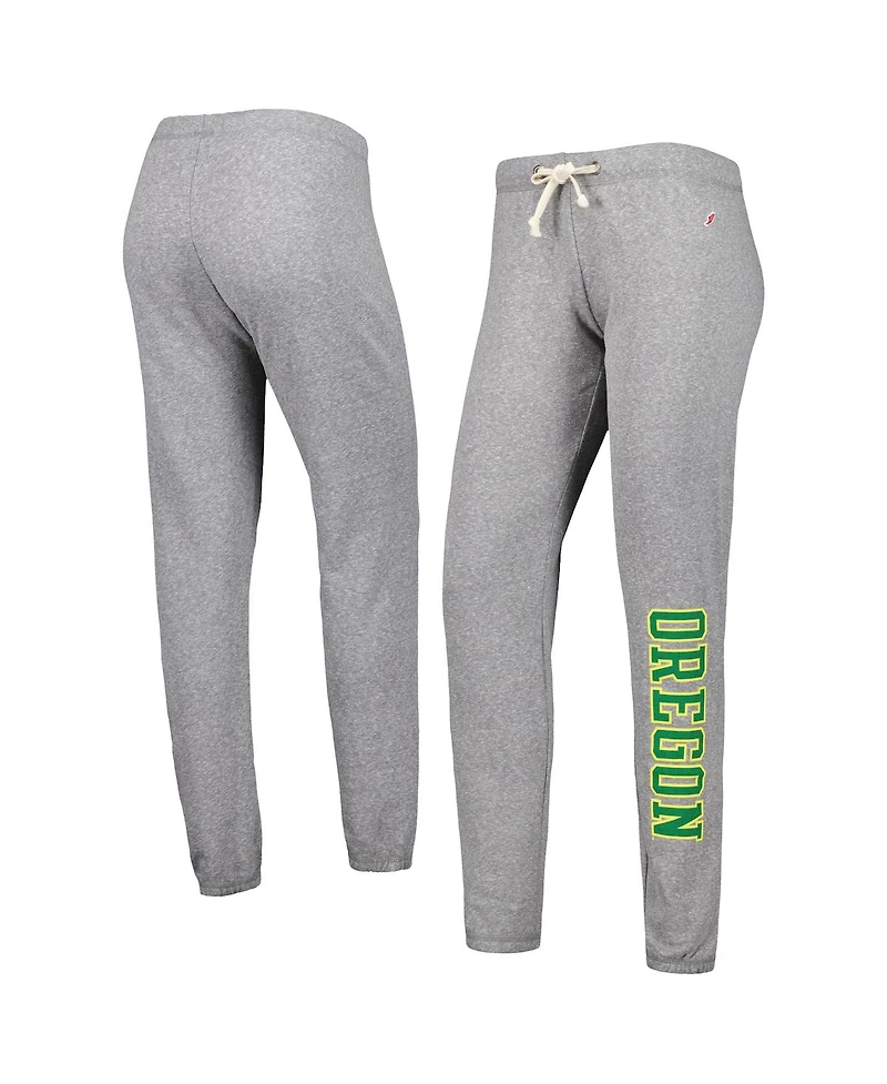 Women's League Collegiate Wear Heather Gray Oregon Ducks Victory Springs Tri-Blend Jogger Pants