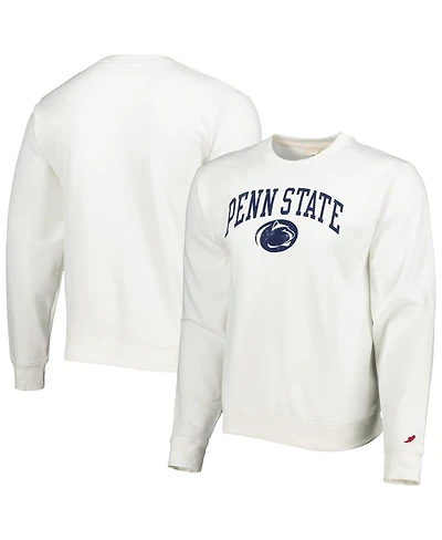 Men's League Collegiate Wear White Penn State Nittany Lions 1965 Arch Essential Fleece Pullover Sweatshirt