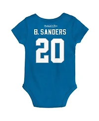 Infant Boys and Girls Mitchell & Ness Barry Sanders Blue Detroit Lions Mainliner Retired Player Name & Number Bodysuit