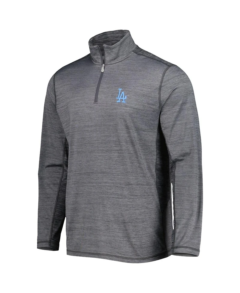 Men's Tommy Bahama Gray Los Angeles Dodgers Delray IslandZone Half-Zip Top