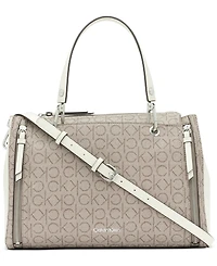 Calvin Klein Garnet Signature Triple Compartment Top Zipper Satchel