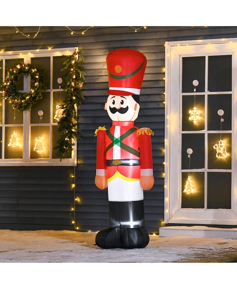 Homcom 6 ft Inflatable Solider Outdoor Nutcracker Display w/ Led Lights