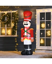 Homcom 6 ft Inflatable Solider Outdoor Nutcracker Display w/ Led Lights