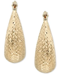 Graduated Textured Chunky Oval Hoop Earrings in 14k Gold, Created for Macy's
