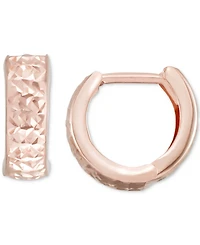 Textured Wide Huggie Hoop Earrings