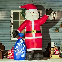 Outsunny 8' Inflatable Christmas Santa Claus with Gift Bag for Lawn Garden Party