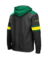 Men's Colosseum Black Oregon Ducks 2.0 Lace-Up Logo Pullover Hoodie