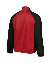 Men's G-iii Sports by Carl Banks Cardinal, Black Arkansas Razorbacks Point Guard Raglan Half-Zip Jacket
