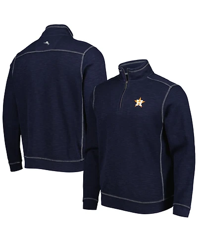 Men's Tommy Bahama Blue Houston Astros Tobago Bay Tri-Blend Quarter-Zip Sweatshirt