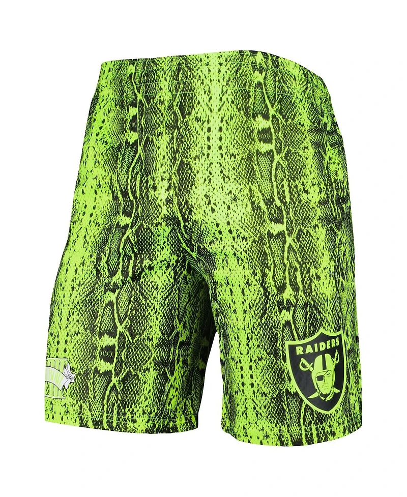 Men's New Era Neon Green Las Vegas Raiders Summer Pop Shorts