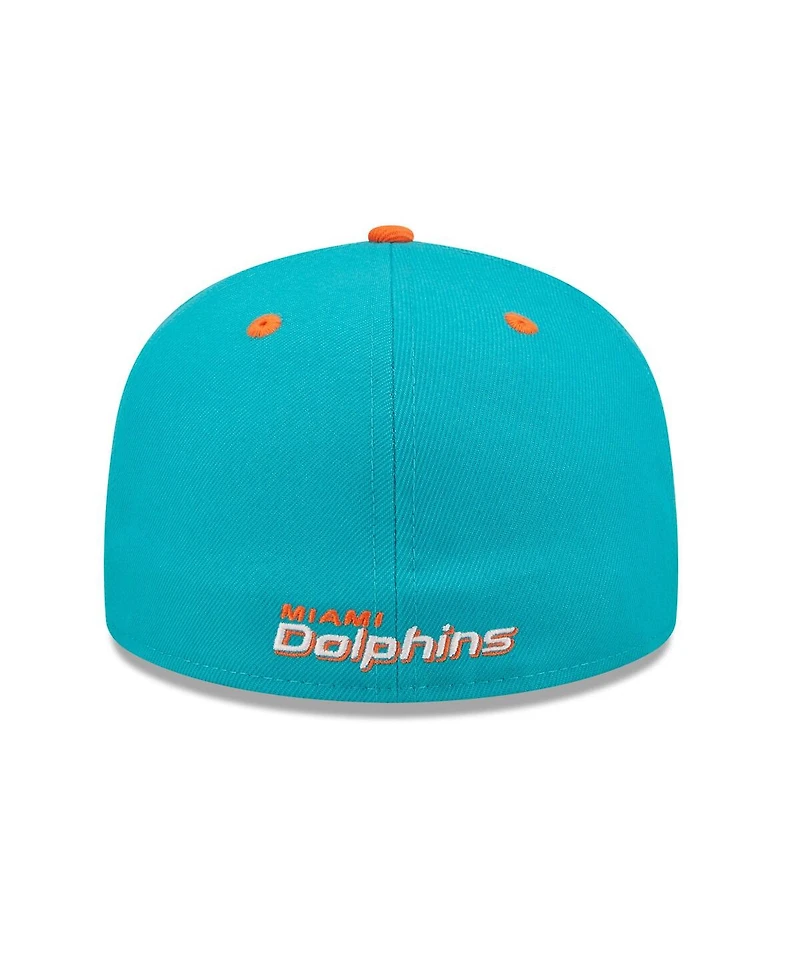 Men's New Era Aqua, Orange Miami Dolphins Flipside 59FIFTY Fitted Hat