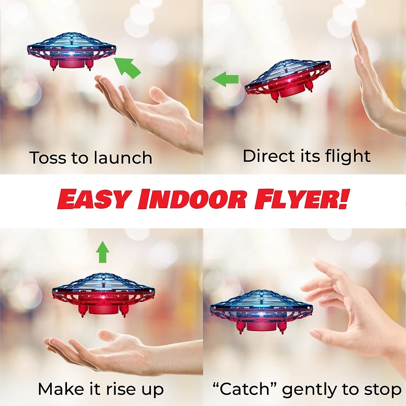 Force1 Scoot Combo Hand Operated Drone for Kids or Adults - Red And Blue